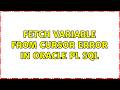 Fetch variable from cursor error in oracle pl sql