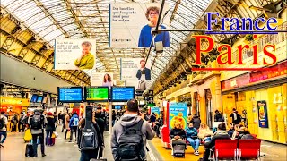 Paris walk tour-InSide Around The gare de I'Est🚉 4k60fps resolution HDR Video