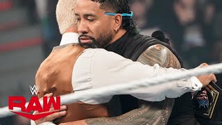 ⚡Quick-Hit Raw Highlights⚡Cody Rhodes thanks Jey Uso for helping him at WrestleMania XL and yeet's