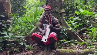 Bossengue Plays Harp and Sings the Sacred Music of Bwiti. Moughenda Village, Gabon