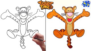 How to Draw Tigger from Winnie the Pooh || Easy Step by Step