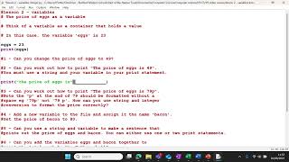 Year 9 Coding Lesson 2: Integer Variables