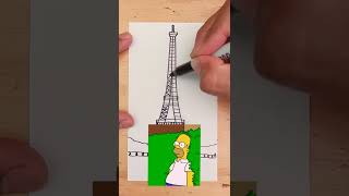 ✏️Dibuja la torre Eiffel en solo 5 pasos fáciles 🖊️🖍️