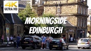 STREET SCENE - EXPLORING MORNINGSIDE EDINBURGH SCOTLAND UK | 4K SIMPLE WALKS