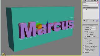 3DS Max Boolean Text
