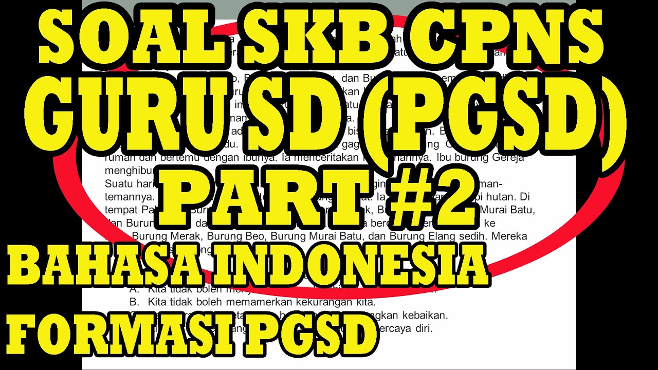 Inilah Contoh Soal Skb Formasi Guru Sd Pgsd Terbaru - Daftar Contoh ...