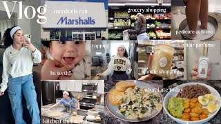 vlog-kitchen shut down routine +grocery shopping +pedicure +1st teeth +cooking +guess the scent +etc