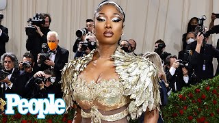 Golden-Winged Megan Thee Stallion "Came to Give Melanin" in Moschino at 2022 Met Gala | PEOPLE