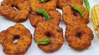 Corn Vada // సాయంత్రం పూట వేడి వేడిగా మొక్కజొన్న గారెలు ఇలా చేసి చూడండి Makka Garelu //Crispy Snack