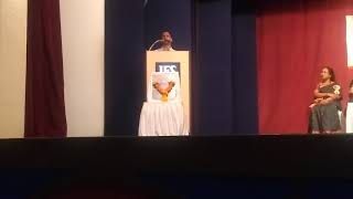 Krishnakant Mane talking at his own school (IES's V.M. Sule English school) on 31/01/2018