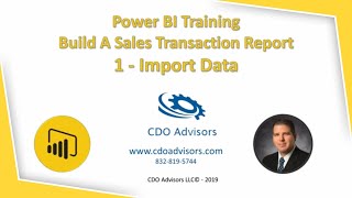 Segment 1 - Import Data (Power BI Tutorial- Training Build a Sales Dashboard)