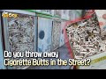 Man Collected 1,524,000 Cigarette Butts on the Street to Raise Awareness