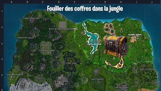 defis fortnite fouiller des coffres dans la jungle - emplacement coffre bloc fortnite