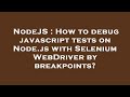 NodeJS : How to debug javascript tests on Node.js with Selenium WebDriver by breakpoints?