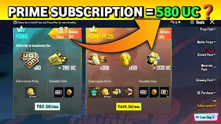 580 UC Return in Prime Subscription BGMI | Prime Subscription Crown Medal | Prime And Prime Plus