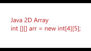 Java 2D Array Test
