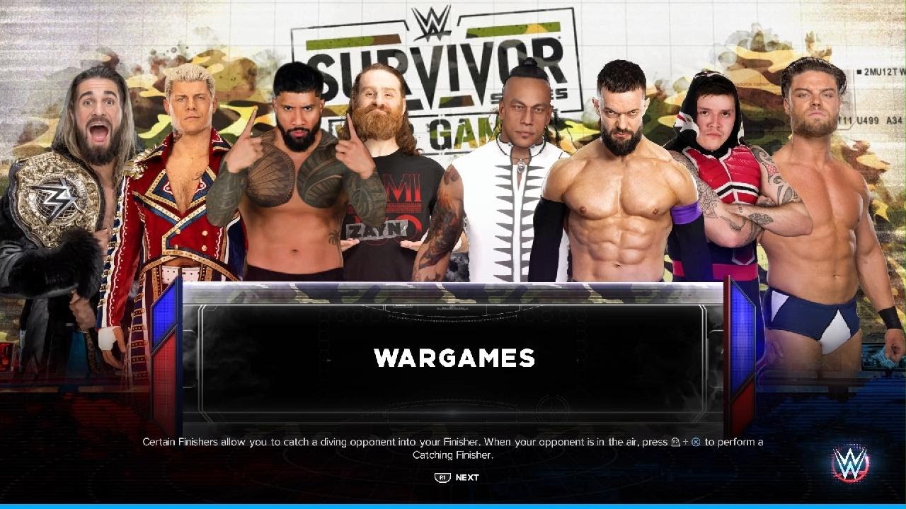 WWE Survivor Series Wargames- Seth "Freakin" Rollins, Uso,Rhodes & Sami ...