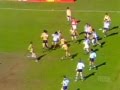 Geoff Robinson knocks down Peter Sterling and the 'Parramatta Wall'