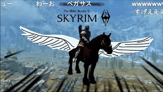 【Skyrim】購入した馬がペガサスだった【切り抜き】