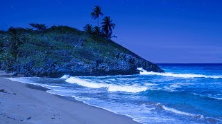 Deep Sleeping on the Beach in Las Terrenas with Waves Tonight - Relaxing Ocean Sounds