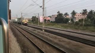 12163 Dadar Chennai Egmore Superfast Express cruising through Chennai Suburbs