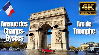 Avenue des Champs Elysees - Arc de Triomphe | Paris - France 🇨🇵 | 4K Virtual City walking Tour 🎥