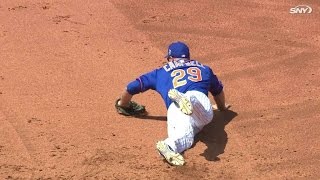 MIA@NYM: Campbell dives to snag a grounder to first