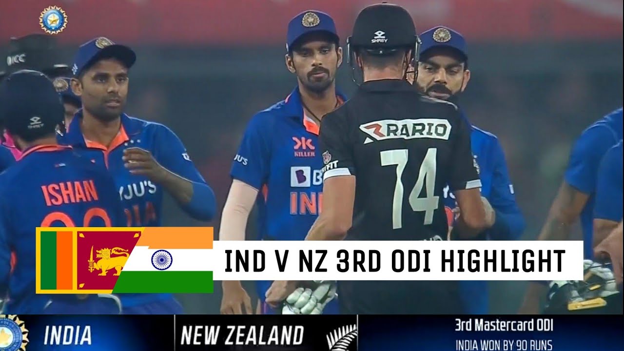 India Vs New Zealand 3rd ODI Match Highlights Full Match Highlights ...