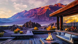 ASMR Evening Terrace Fire: Tranquil Sounds in the Atacama Desert with Mountain Views