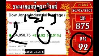 875-92***26/2/2565#หุ้นดาวโจนส์เช้า #หุ้นดาวโจนส์  #หุ้นต่างประเทศDow Jones Industrial Average