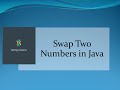 Swap Two Numbers in java