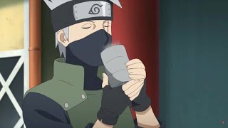 Kakashi eats and drinks with his mask on - Boruto episode 260 261 preview