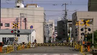 00527　南海和歌山市駅の近くの北側の踏切　ＪＲ紀勢本線　南海本線と南海加太線の踏切