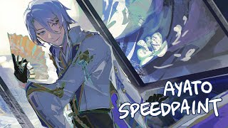 genshin impact - ayato speedpaint