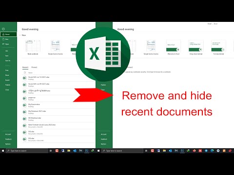 How to remove recent documents in Excel