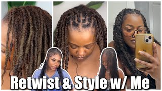 RETWIST \u0026 STYLE | RECREATING VIRAL HAIRSTYLE ON MY LOCS  :: EXTENDED TWO STRAND TWISTS