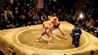 Sumo Tournament 2011 Hakuho versus Kaio