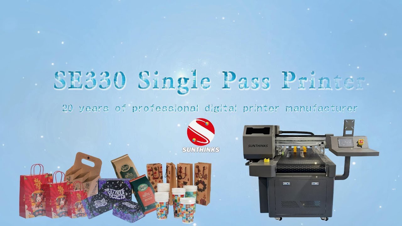 Sunthinks Se330 Single Pass Printer Waterproof Ink Paper Packaging