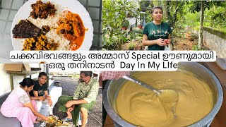 ഒരു തനിനാടൻ Day In My Life|നാട്ടിലെ ഞങ്ങളുടെ വീട്ടിലെ ആദ്യ ദിനം|ചക്കവിഭവങ്ങളും അമ്മാസ്  Special ഊണ്