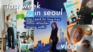 a week in my life in seoul, korea vlog | tattoos, bakeries, heartstopper, and packing a carry-on lol