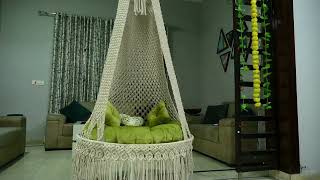 Royal Macramé Swing Hanging Chair With Cushion | ₹8,399.99