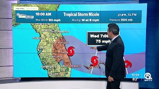 Tropical Storm Nicole forecast, 11 a.m. on Nov. 8, 2022