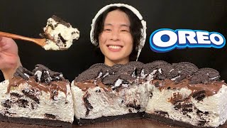 ASMR Oreo Nutella Cheesecake‼️【eating sound/mukbang】