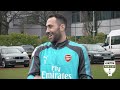 bt sport pub cup arsenal s petr cech and david ospina give sunday league keepers some training