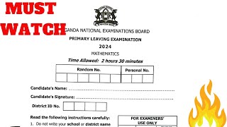 UNEB Primary Leaving Examination (PLE) 2024 Mathematics Past Paper.