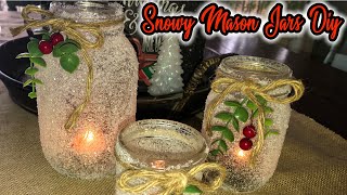 DIY Snowy Mason Jars / 2019 DIY and Decor Challenge