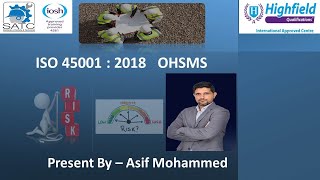 ISO 45001 : 2018 Occupational Health And Safety Management Lead Auditor Course.