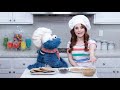 sesame street rosanna pansino and cookie make a snack