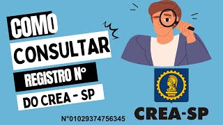 CONSULTAR REGISTRO DE UM PROFISSIONAL DO CREA SP