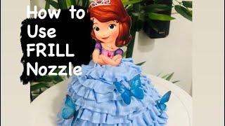 How to use FRILL nozzle | Ruffle cake | Doll cake tutorial 💕